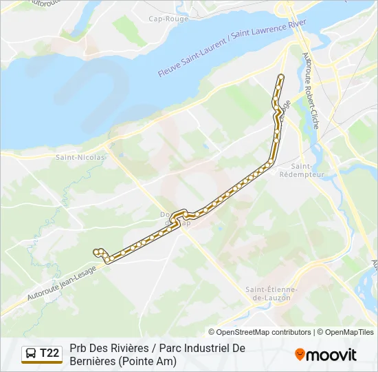 T22 Bus Line Map