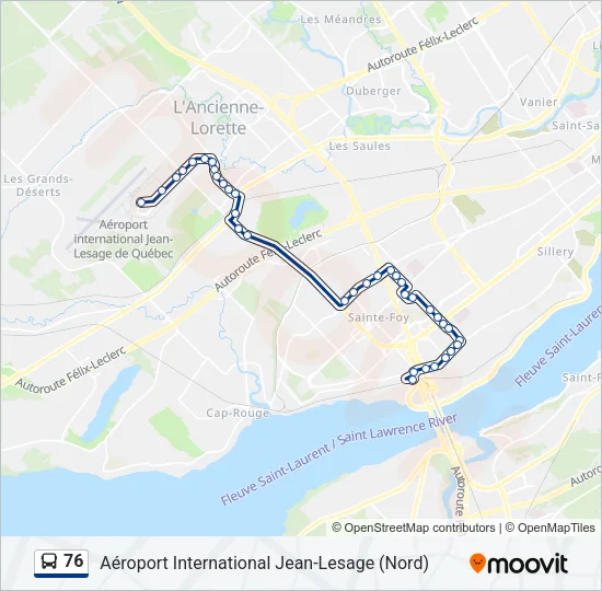 76 Bus Line Map