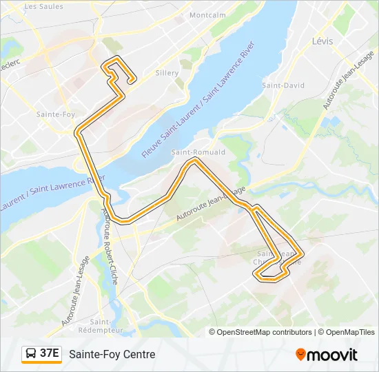 37E Bus Line Map
