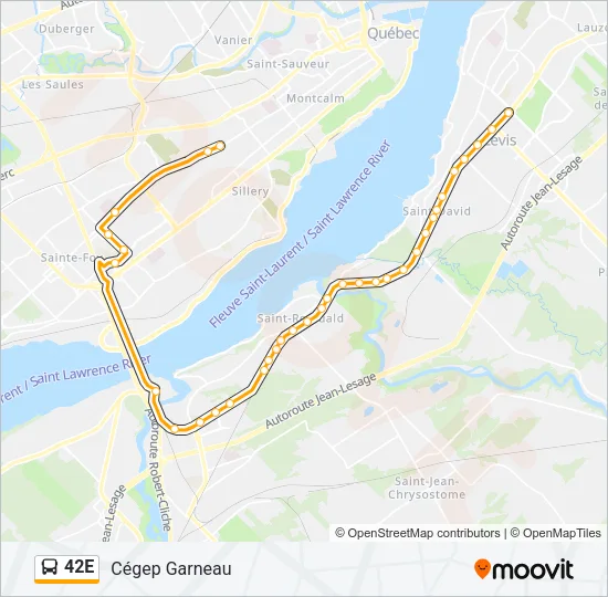 42E Bus Line Map