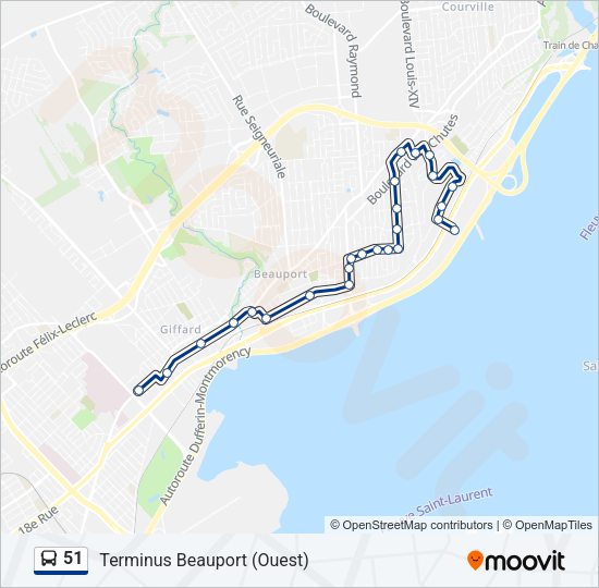 51 Bus Line Map