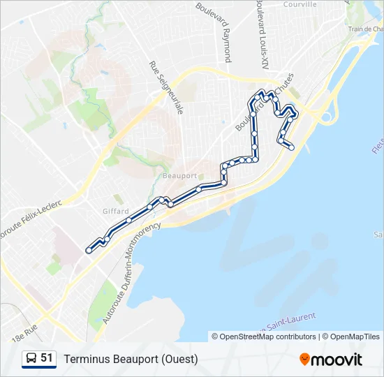 51 Bus Line Map