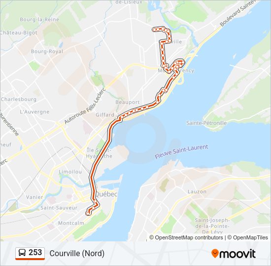 253 Bus Line Map