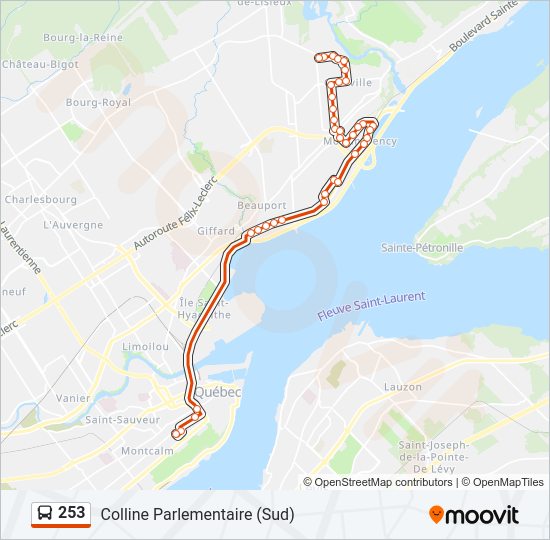 Plan de la ligne 253 de bus