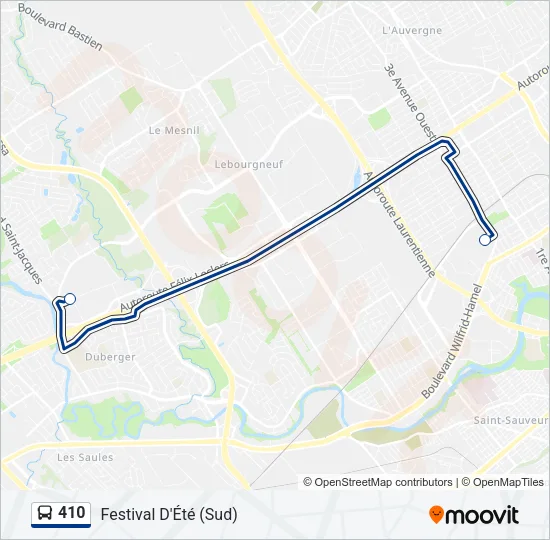 410 Bus Line Map