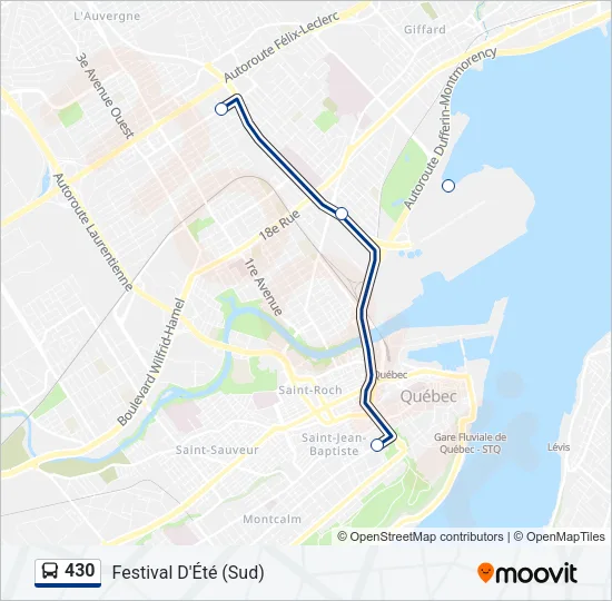 430 Bus Line Map
