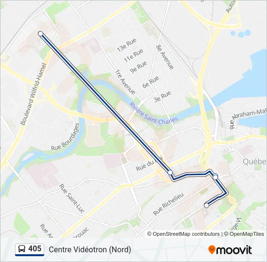 405 Bus Line Map