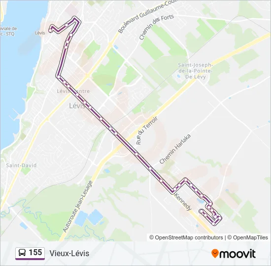 155 Bus Line Map