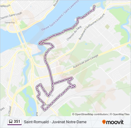 351 Bus Line Map