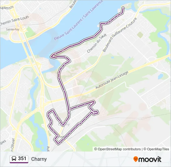 351 Bus Line Map