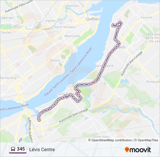 345 Bus Line Map