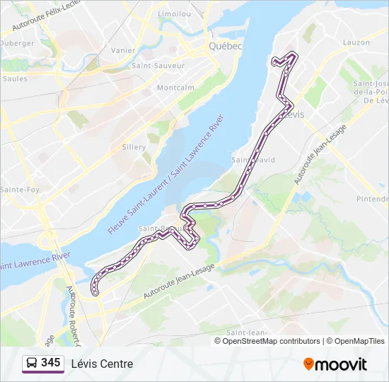 345 Bus Line Map