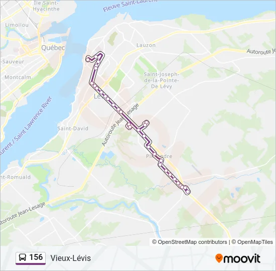 156 Bus Line Map