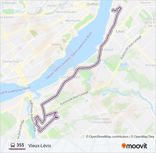 355 bus Line Map