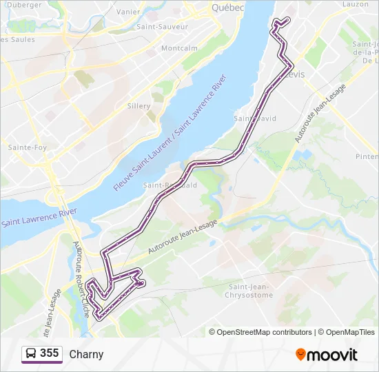 355 Bus Line Map