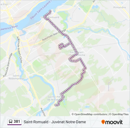 381 Bus Line Map