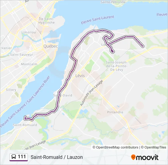 111 Bus Line Map