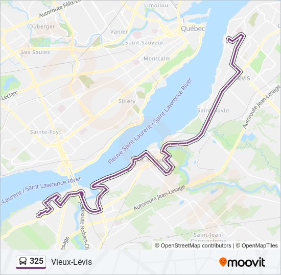 Plan de la ligne 325 de bus