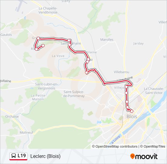 L19 bus Line Map