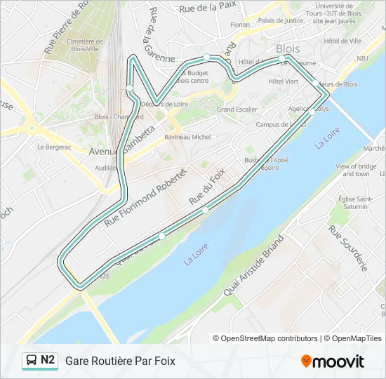 N2 Bus Line Map