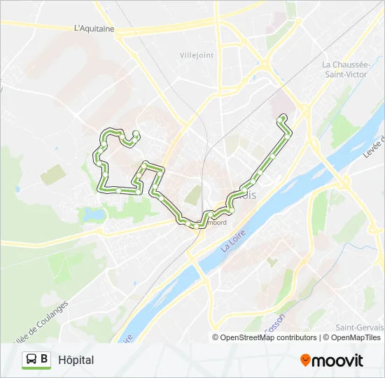 B Bus Line Map