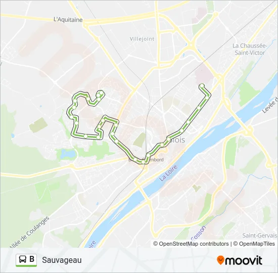 B Bus Line Map