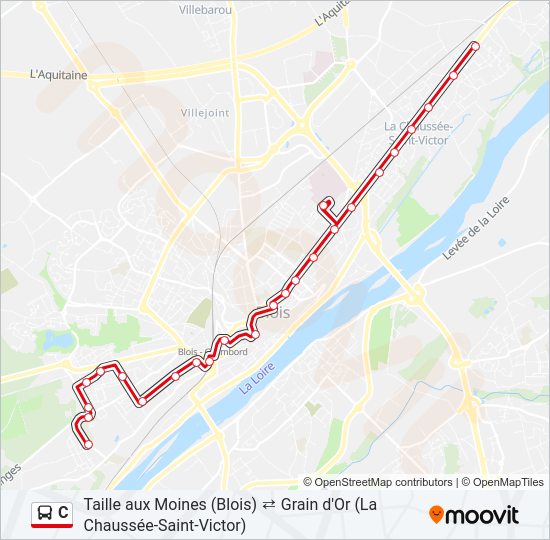 Plan de la ligne C de bus