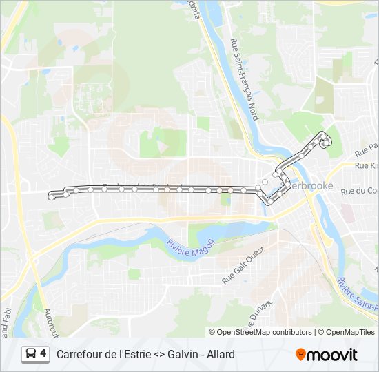 Plan de la ligne 4 de bus