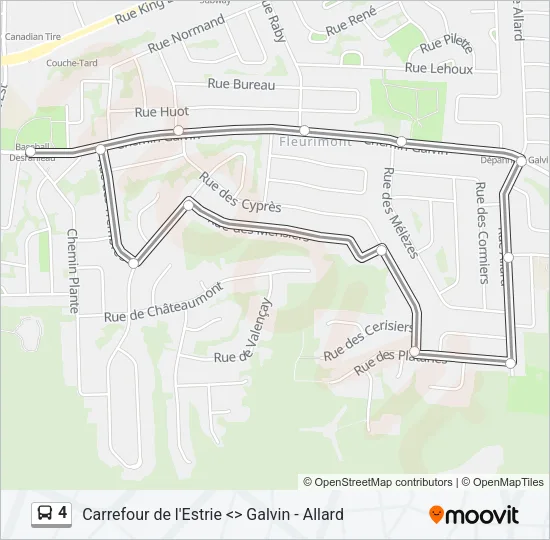 4 Bus Line Map