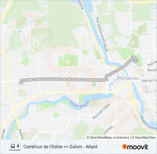 Plan de la ligne 4 de bus