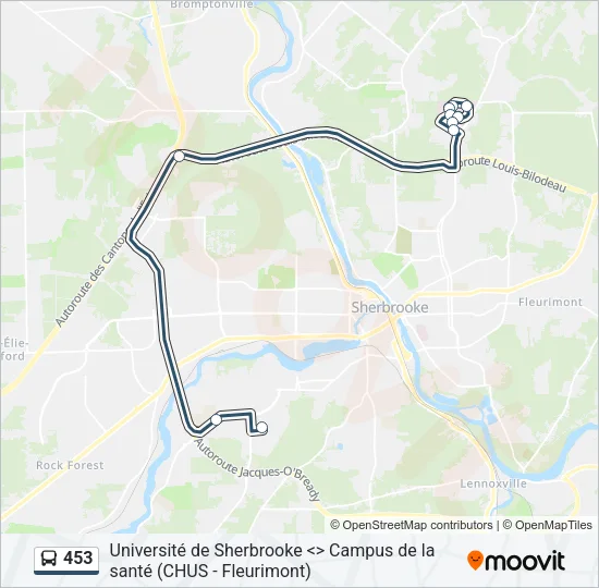453 Bus Line Map