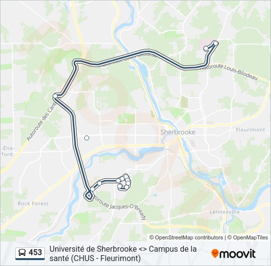 453 Bus Line Map