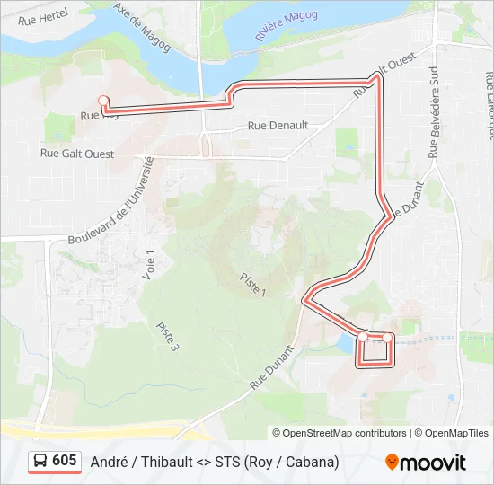 605 Bus Line Map