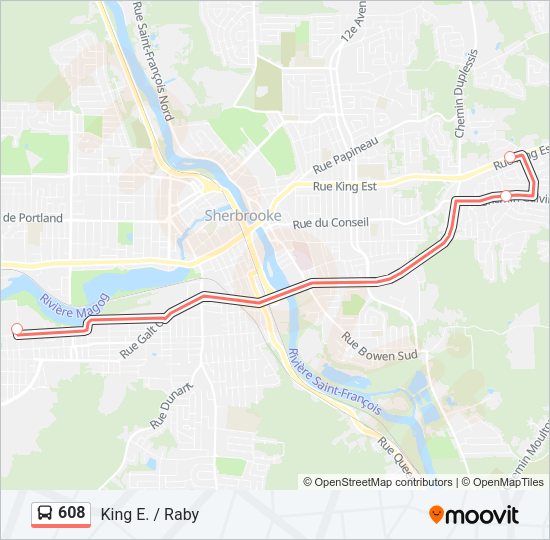 608 Bus Line Map