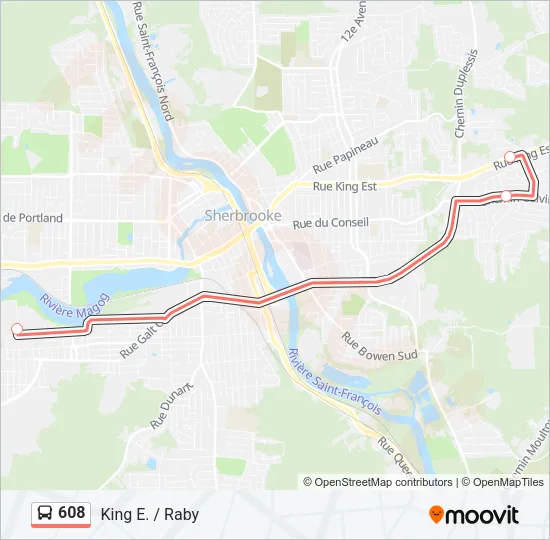608 Bus Line Map