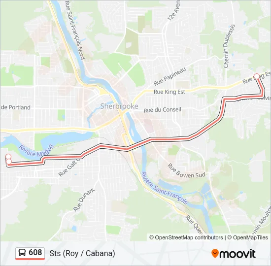 608 Bus Line Map