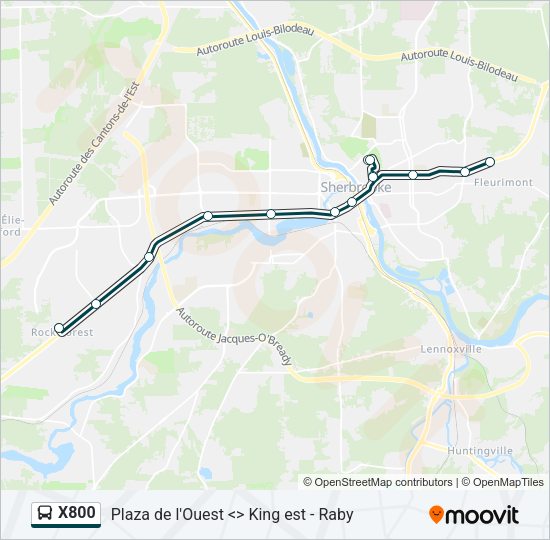 X800 Bus Line Map