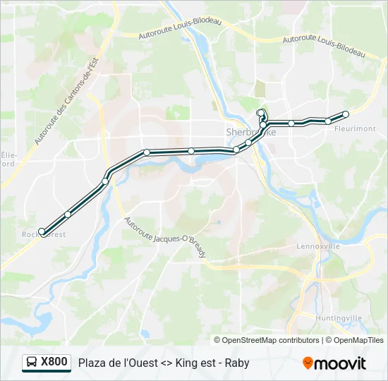 X800 Bus Line Map