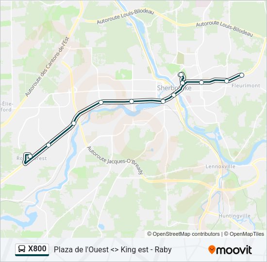 X800 Bus Line Map