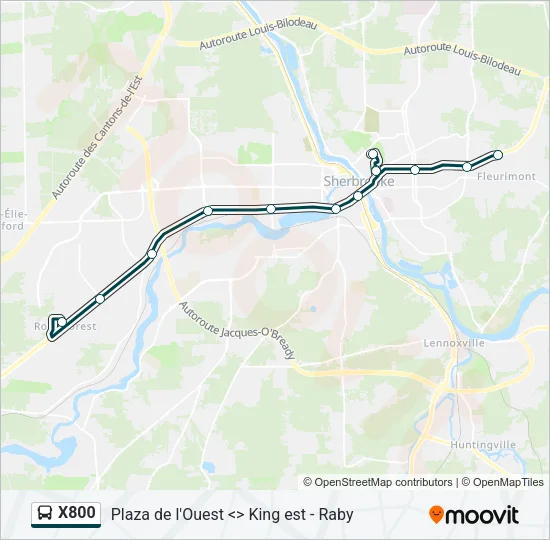 X800 Bus Line Map