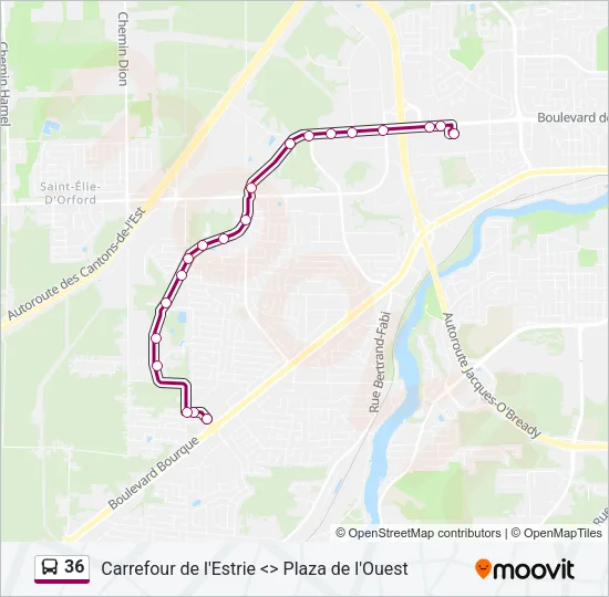 36 Bus Line Map