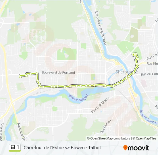 1 Bus Line Map