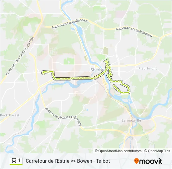 1 Bus Line Map