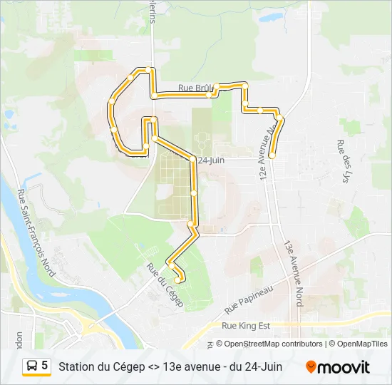5 Bus Line Map