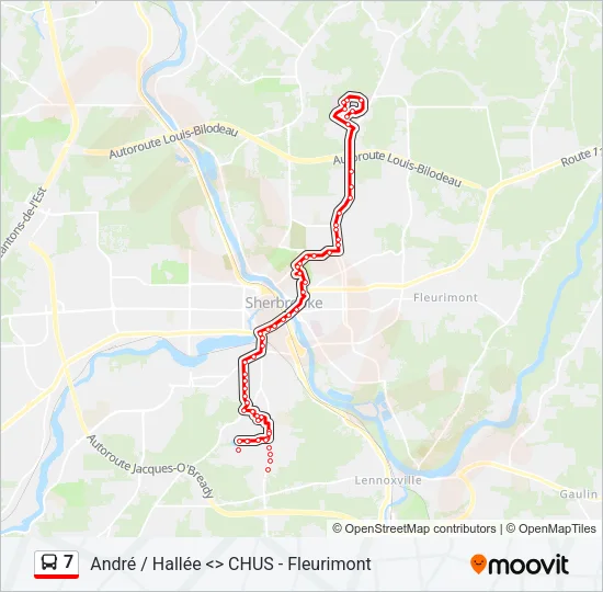 Plan de la ligne 7 de bus