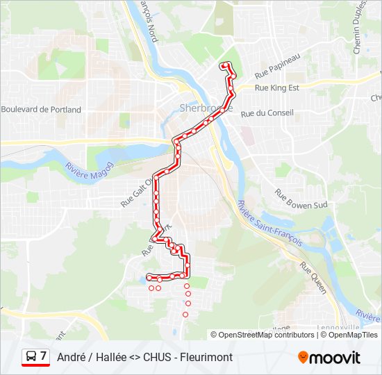 Plan de la ligne 7 de bus