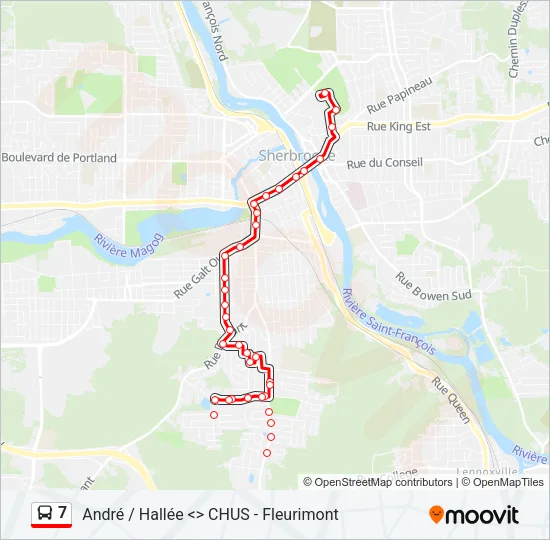 Plan de la ligne 7 de bus