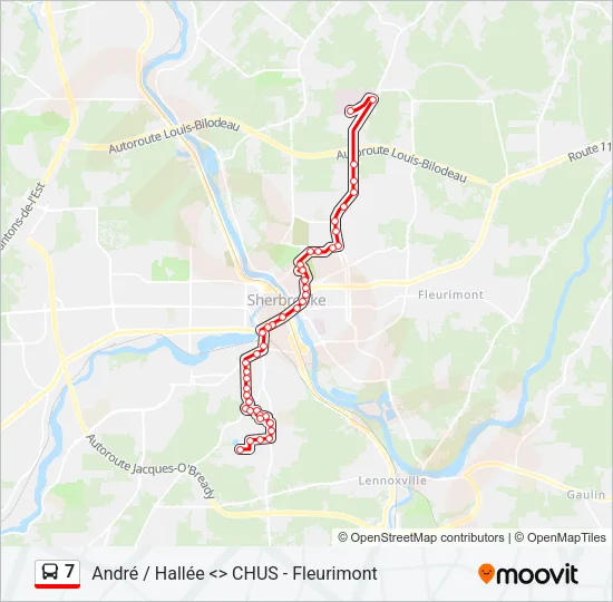 Plan de la ligne 7 de bus