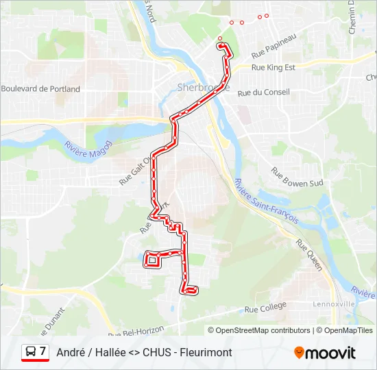 Plan de la ligne 7 de bus