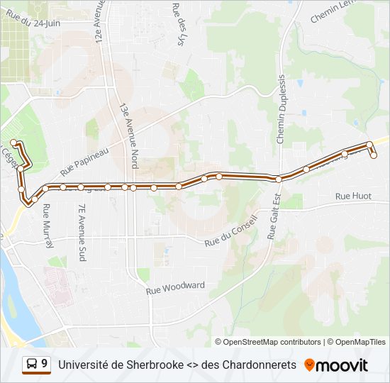 9 Bus Line Map